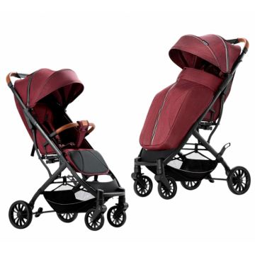 Carucior sport cu husa pentru picioare, pliere rapida tip troller, S1 Rosu
