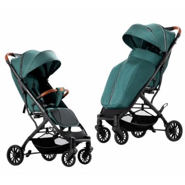Carucior sport cu husa pentru picioare, pliere rapida tip troller, S1 verde