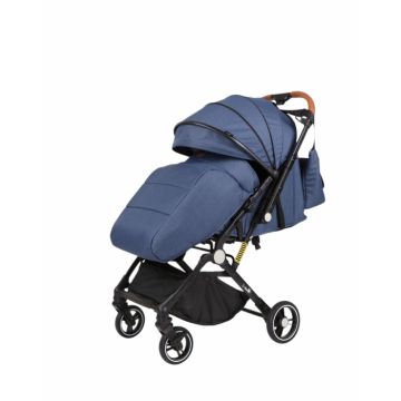 Carucior sport L-Sun, C6, Albastru, pliabil tip troller, cu maner reversibil, husa de picioare si gentuta
