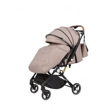 Carucior sport L-Sun, C6, Crem, pliabil tip troller, cu maner reversibil, husa de picioare si gentuta