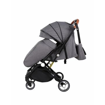Carucior sport L-Sun, C6, Gri, pliabil tip troller, cu maner reversibil, husa de picioare si gentuta