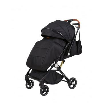 Carucior sport L-Sun, C6, Negru, pliabil tip troller, cu maner reversibil, husa de picioare si gentuta