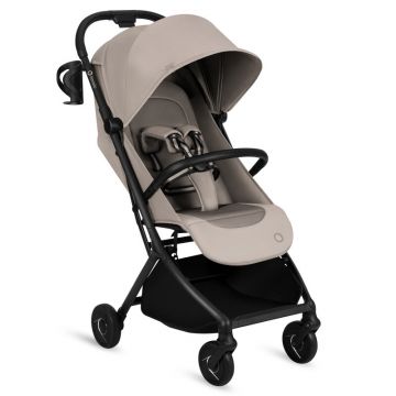 Carucior sport, Lionelo, Sia, 5.9 kg, Ultracompact, Pliere rapida cu o mana, Copertina UPF50+, Plasa de tantari si suport pentru biberon incluse, 6-48 luni, Sustine 22 kg, Bej