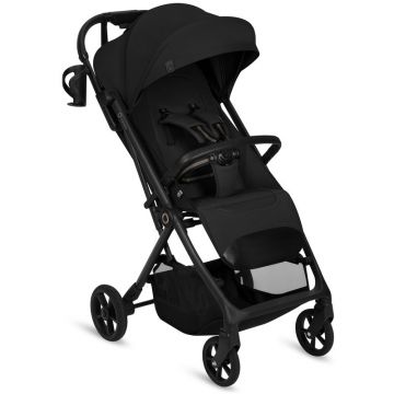 Carucior sport, Lionelo, Tansi, Pliere automata, Ultracompact, Manevrare cu o mana, Roti cu tehnologie GravelTech, Spatar si suport picioare reglabile, 6-48 luni, Sustine 22 kg, Negru
