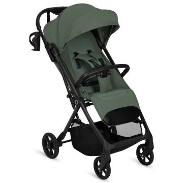 Carucior sport, Lionelo, Tansi, Pliere automata, Ultracompact, Manevrare cu o mana, Roti cu tehnologie GravelTech, Spatar si suport picioare reglabile, 6-48 luni, Sustine 22 kg, Verde