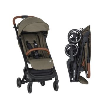 Carucior sport, Petite&Mars, Fly, Pliere compacta, Spatar reglabil pana la pozitie de somn, Suport picioare reglabil, Copertina extensibila cu protectie UPF40+, Suport pahar inclus, Pana la 22 kg, 0 luni+, Verde