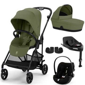 Pachet Carucior Cybex Melio Carbon 4 in 1 Moss Green