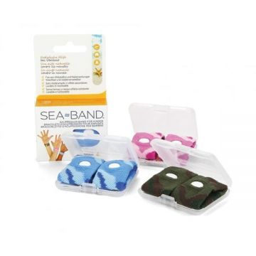 Set 2 bratari de presopunctura Sea-Band, contra starii de greata si raului de masina, pentru copii