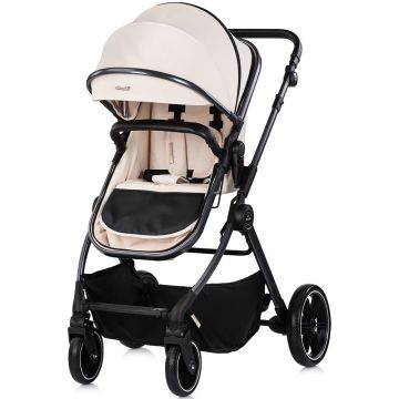 Carucior 2 in 1 pentru copii Chipolino Pearl Cashmere, transformabil, sezut reversibil, bara detasabila, roti cu suspensii, geanta, greutate admisa 22 kg