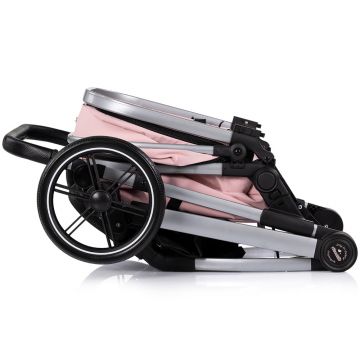 Carucior 2 in 1 pentru copii Chipolino Pearl Powder Pink, transformabil, sezut reversibil, bara detasabila, roti cu suspensii, geanta, greutate admisa 22 kg