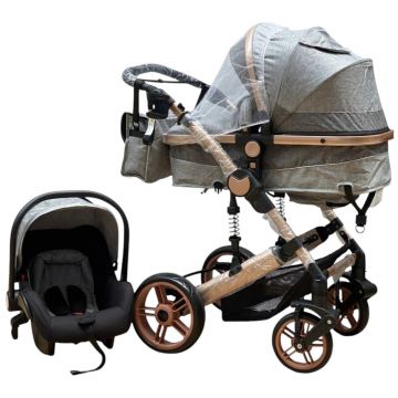 Carucior 3 in 1, landou transformabil in sport si scoica, pliabil, reversibil, 588 Gri