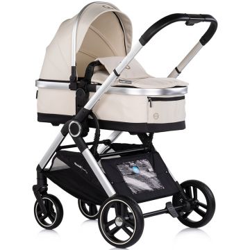 Carucior 3 in 1 pentru copii Chipolino Euphoria Cashmere cu suspensii, sezut reversibil, accesorii, greutate suportata 22 kg
