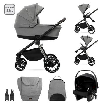 Carucior combinat Lorelli Premium 3 in 1 Bianca Grey