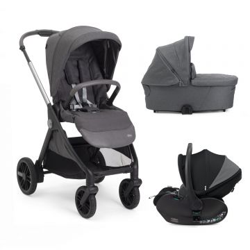 Carucior copii 3 in 1 Chicco Bellagio 2, Black Satin (negru), First Seat Recline, 0luni+
