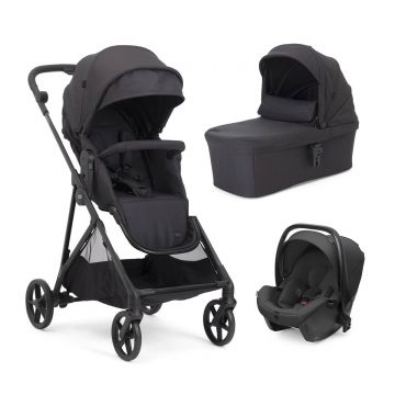 Carucior copii 3 in 1 Chicco Seety, cu scaun auto Kory Plus I-Size, Ebony (Negru), 0luni+