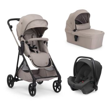 Carucior copii 3 in 1 Chicco Seety, cu scaun auto Kory Plus I-Size, Sandshell (Bej), 0luni+