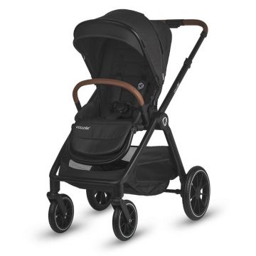 Carucior pentru copii Coccolle Aspen Jet Black modular 4 in 1 cu scoica auto iSize Coccolle Knox Black si baza isofix iSize Coccolle Knox