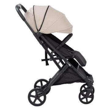 Carucior pentru copii FreeON Tao Beige cu maner pentru transport, roti cu suspensie, greutate admisa pana la 22 kg