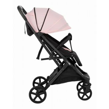 Carucior pentru copii FreeON Tao Pink cu maner pentru transport, roti cu suspensie, greutate suportata 22 kg