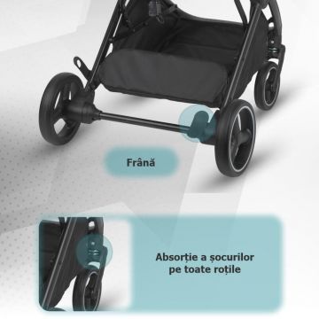 Carucior pentru copii Hapi Marlin Camo Green ultrapliabil cu pliere automata, copertina cu protectie UV, spatar reglabil, pozitie verticala dupa pliere, certificat pana la 22 kg