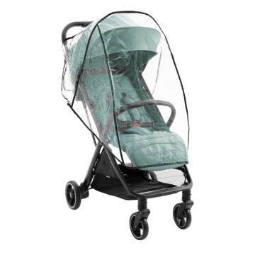 Carucior pentru copii KikkaBoo Lauren Mint 0-4 ani,pliere automata One Touch, pozitie de somn, greutate admisa 22kg, spatar reglabil, baldachin cu fereastra, cadru usor din aluminiu
