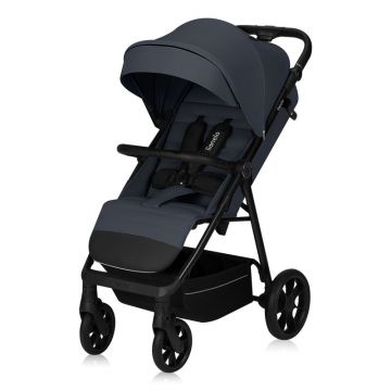 Carucior pentru copii Lionelo Iva Gri sport, sustine 22 kg, spatar reglabil, suspensii, maner ajustabil