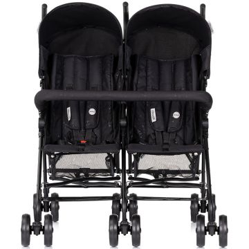 Carucior pentru gemeni Chipolino Double Point Blackberry, cadru usor, pliere tip umbrela