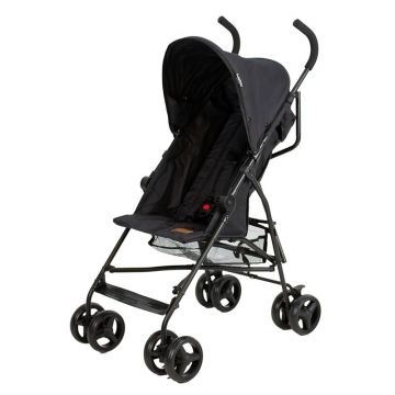 Carucior sport, BabyTrold, Jet, Usor- 4.3 kg, Pliere tip umbrela, Spatar ajustabil, Pana la 15 kg, 6 luni+, Negru