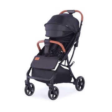 Carucior sport, BabyTrold, Piza, Pliere cu o mana, Usor- 7 kg, Spatar ajustabil in pozitii multiple, Pana la 22 kg, 6 luni+, Negru