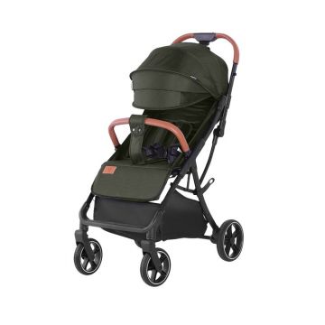 Carucior sport, BabyTrold, Piza, Pliere cu o mana, Usor- 7 kg, Spatar ajustabil in pozitii multiple, Pana la 22 kg, 6 luni+, Verde