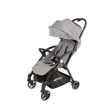 Carucior sport, BabyTrold, Skagen, Usor- 6.7 kg, Pliere automata, Spatar ajustabil in 3 pozitii, Pana la 15 kg, 6 luni+, Gri