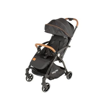 Carucior sport, BabyTrold, Skagen, Usor- 6.7 kg, Pliere automata, Spatar ajustabil in 3 pozitii, Pana la 15 kg, 6 luni+, Negru