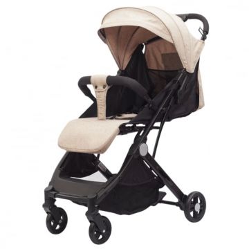 Carucior sport copii, pliere compacta pentru avion, cu sistem troller, C8 crem