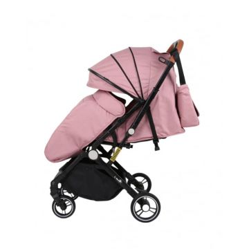 Carucior sport L-Sun, C6, Roz, pliabil tip troller, cu maner reversibil, husa de picioare si gentuta
