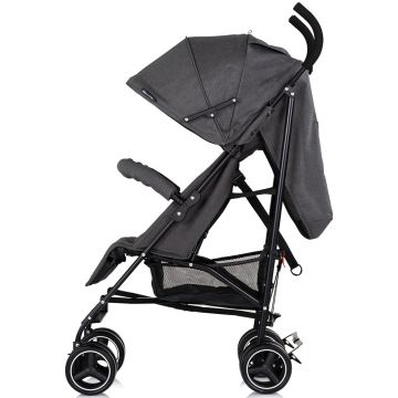 Carucior sport pentru copii Chipolino Milano Charcoal, spatar reglabil, pliere tip umbrela, suport de picioare reglabil, greutate admisa 22 kg