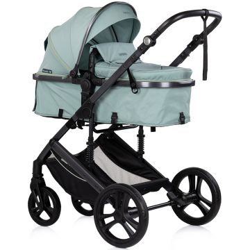 Carucior transformabil 3 in 1 pentru copii Chipolino Amore Matcha cu suspensii, sezut reversibil, accesorii, greutate suportata 22 kg