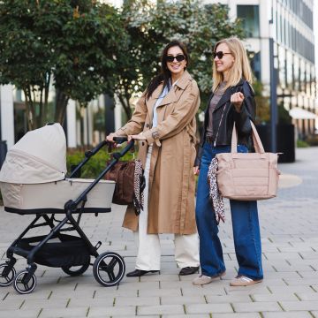 Geanta mamicii Babyono Camy Bej pentru carucior