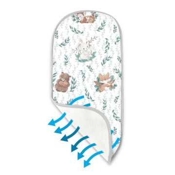 Insertie landou anti-transpiratie, MimiNu, Din plasa 3D, Materiale certificate Oeko Tex Standard 100, Lulu Natural