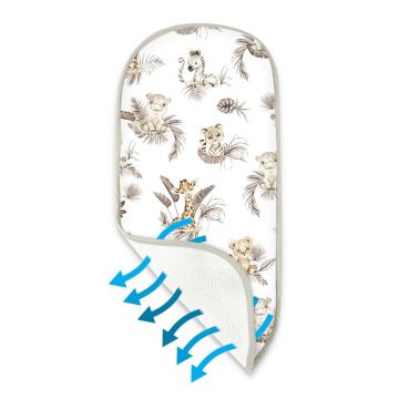 Insertie landou anti-transpiratie, MimiNu, Din plasa 3D, Materiale certificate Oeko Tex Standard 100, Savanna