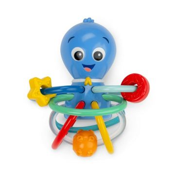Jucarie senzoriala pentru dentitie cu zornaitoare, Baby Einstein, Opus, 0 luni+, fara BPA, Multicolor