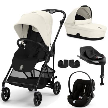 Pachet Carucior Cybex Melio Carbon 4 in 1 Canvas White