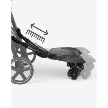 Platforma carucior Kikkaboo Ally Black cu sezut, prindere universala, roti cu suspensii, reglaj in 8 pozitii, Max 20 kg