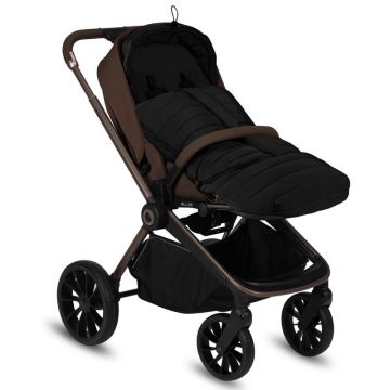 Sac de iarna Lionelo Oli Negru pentru carucior, landou sau scaun auto, 101x45 cm, impermeabil, rezistent pana la -20 grade, extensibil