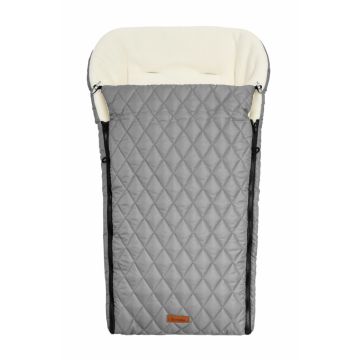 Sac de iarna Sensillo Polar Grey pentru caruciorsanie,cu fermoar,material impermeabil matlasat,orificii pentru centuri de siguranta