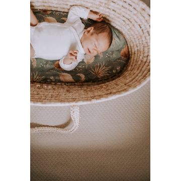 Set 2 cearsafuri cu elastic pentru landoucosulet bebe Boho GreenBoho Botanic Sleepee