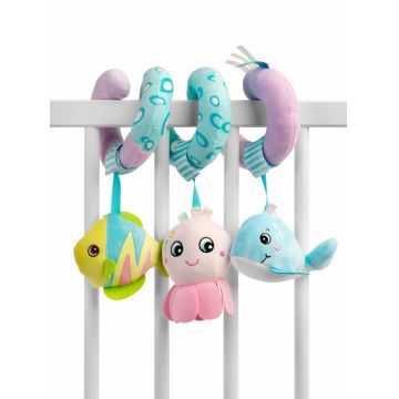 Spirala cu jucarii din plus pentru patutcarucior Sensillo Caracatita,structura flexibila, extensibila, usor de agatat