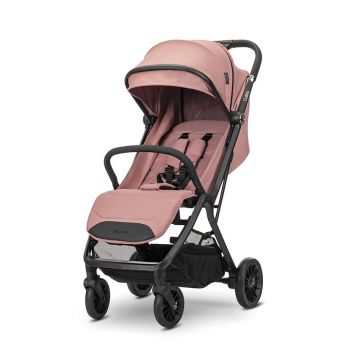 Carucior pentru copii Calista Pink, pliere automata, cadru din aluminiu, spatar reglabil 3 pozitii, copertina extensibila, 0-48 luni, pana la 22 kg