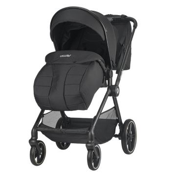 Carucior pentru copii Coccolle Lissia Anthracite modular 4 in 1, cu scoica auto iSize Coccolle Rilax Greystone si baza isofix iSize Coccolle Rilax