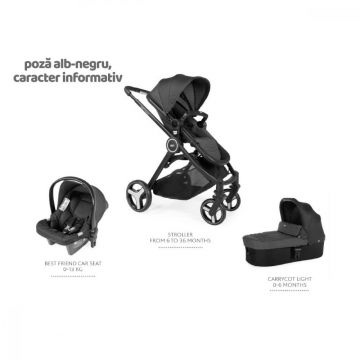 Carucior 3 in 1 Chicco Trio Best Friend Light Avio 0luni+