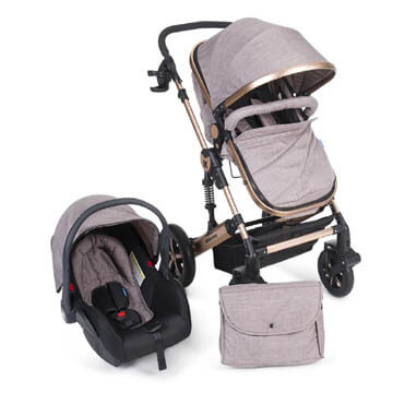 Carucior transformabil 3 in 1 KikkaBoo Darling Grey Ribbon